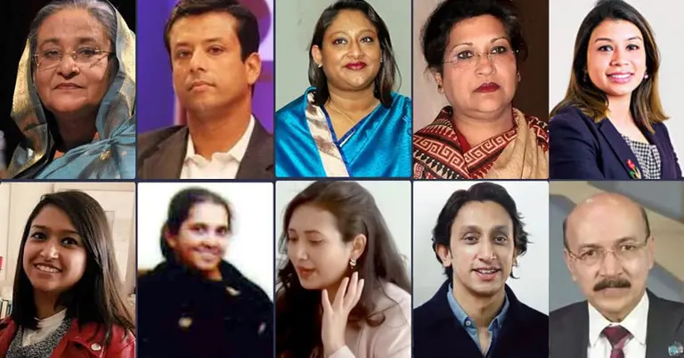 শেখ হাসিনার পরিবারের ১০ সদস্য